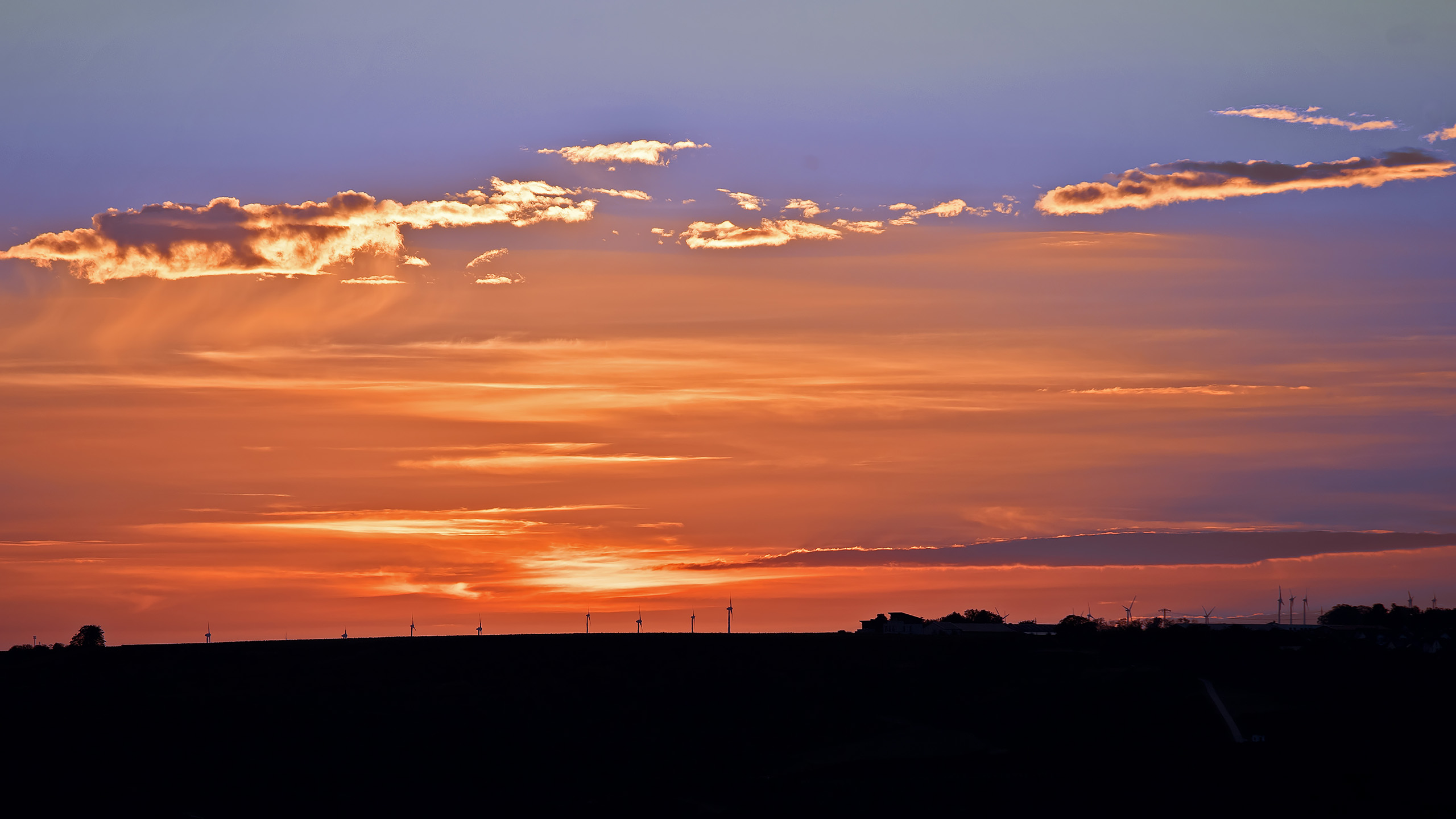 Windräder im Abendrot